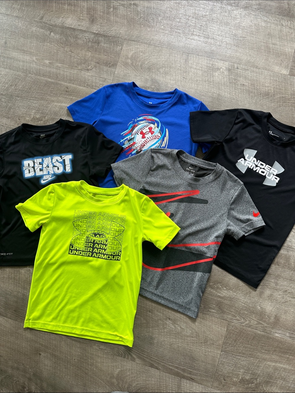 Under Armour & Nike Boys' Short Sleeve Performance Tees Size 7